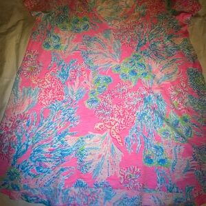 Lilly Pulitzer Pink and Blue Patterned Top M